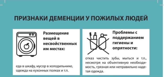 Памятка о признаках деменции у пожилых